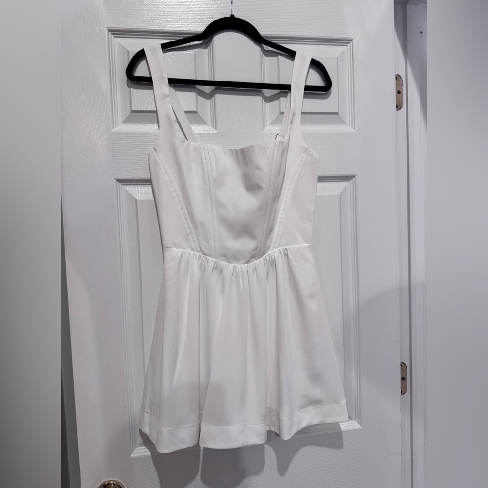Show Me Your Mumu Nina Skort Dress in White Silky Crepe | Size Large